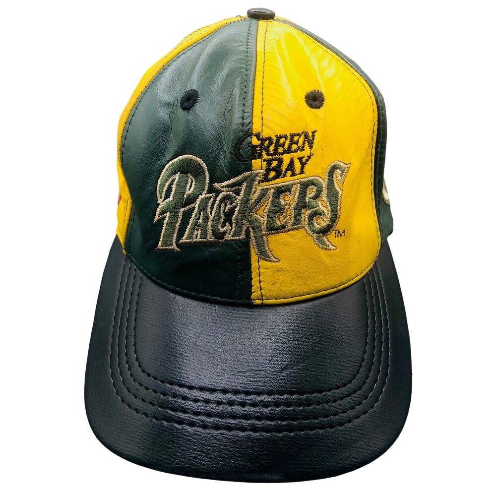 Vintage 90s Green Bay Packers Leather Snapback